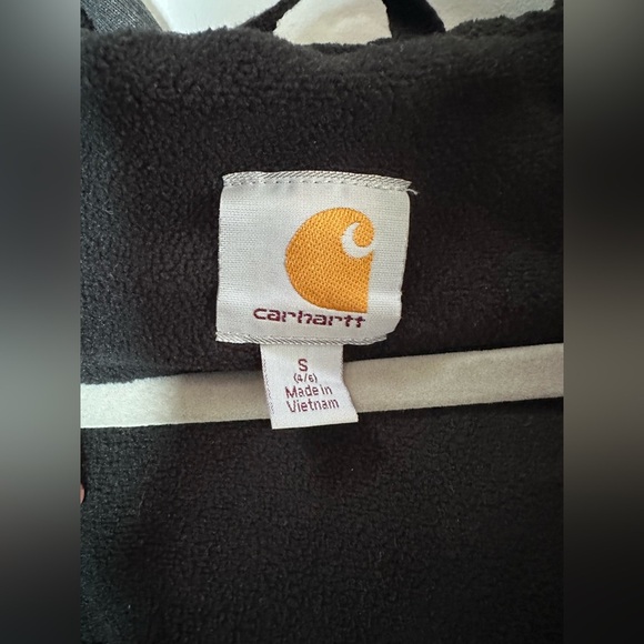 Carhartt Rain Defender Full-Zip Hoodie Gray Orange Logo Size Small - Picture 5 of 8